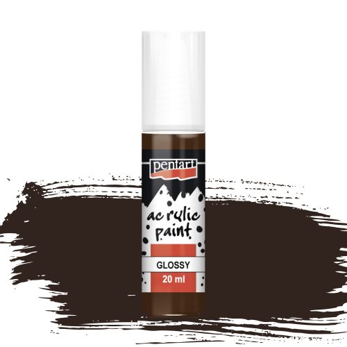 Pentart fényes akrilfesték 20ml sötétbarna