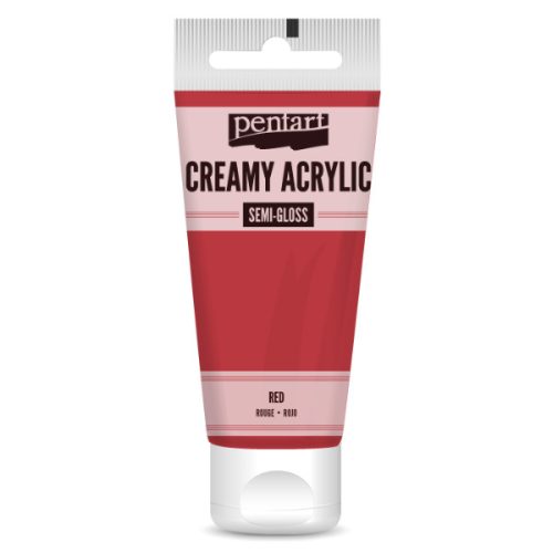 Pentart krémes akrilfesték selyemfényű 60ml, piros