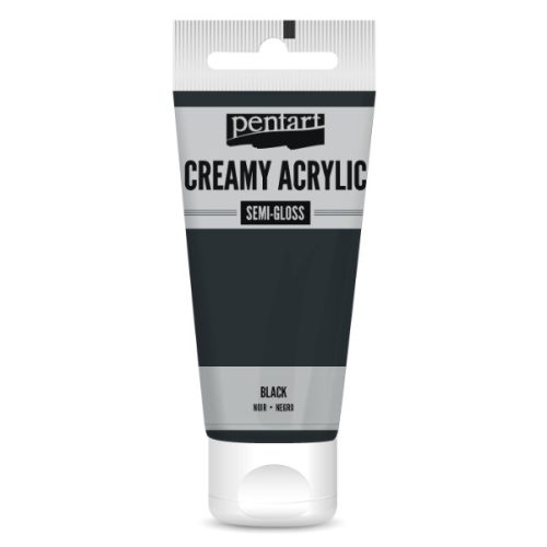 Pentart krémes akrilfesték selyemfényű 60ml, fekete