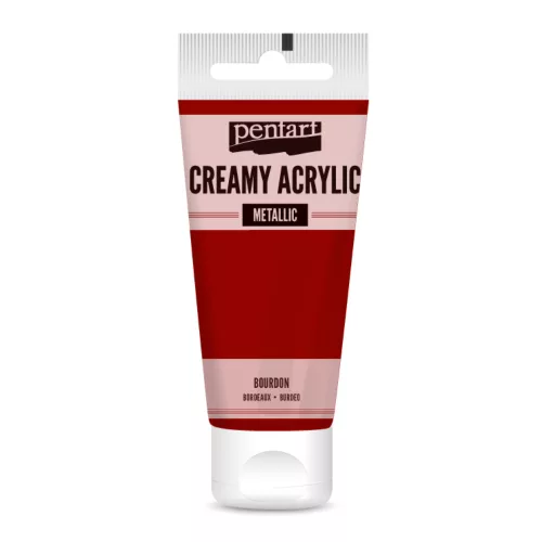 Pentart krémes akrilfesték metál 60ml bordó