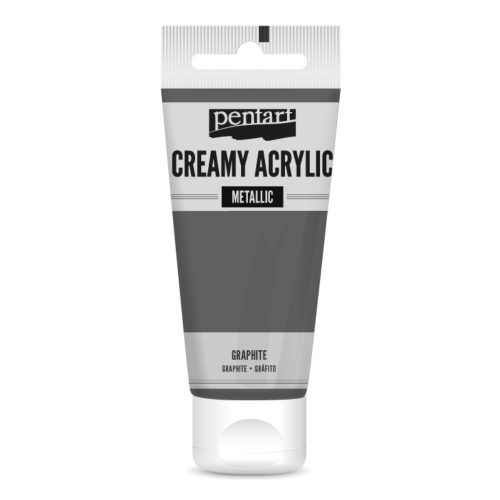 Pentart krémes akrilfesték metál 60ml, grafit