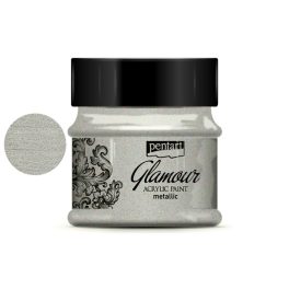 Glamour metál akrilfesték 50ml ezüstfekete