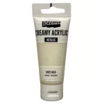 Pentart krémes akrilfesték metál 60ml fehérarany