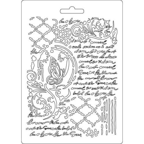 Lágy PVC öntőforma - A5 - Pillangó és kézírás