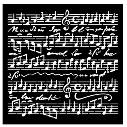 Stamperia vastag stencil 18x18cm - KSTDQ17 Music scores