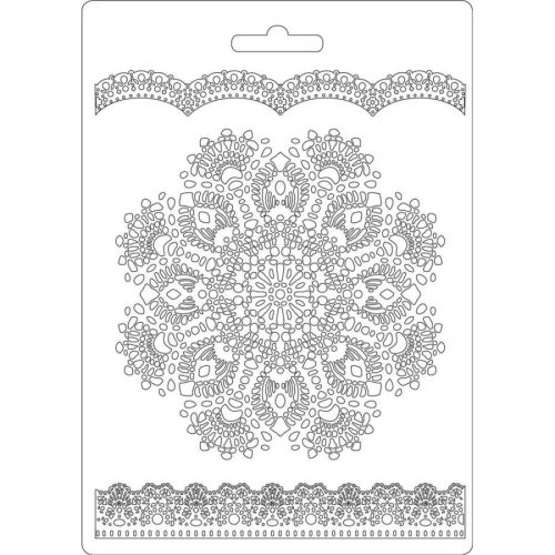 Lágy PVC öntőforma - A5 - Csipkeminta