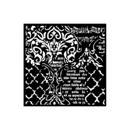   Stamperia stencil TD méret 18x18 cm - KSTDQ35 Tapéták, zene, írás