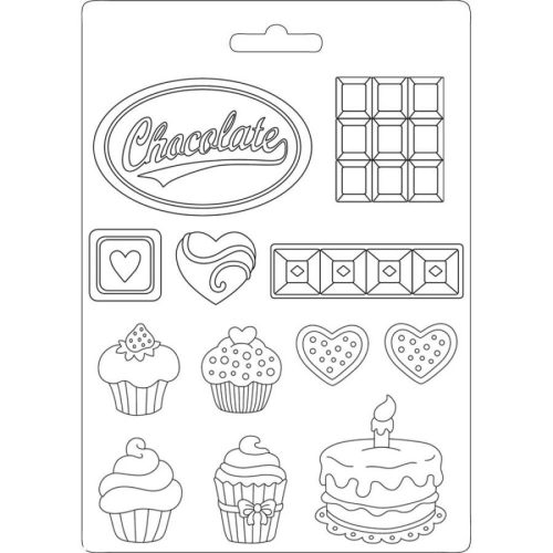 lágy PVC öntőforma, A4 - Klasszikus sütik