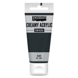 Pentart krémes akrilfesték selyemfényű 200ml, fekete