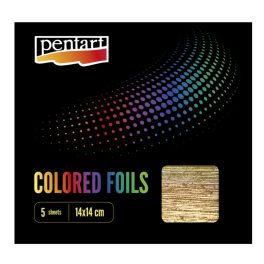   Pentart színes fólia lap 14x14 cm 5 lap/csomag, barokkarany