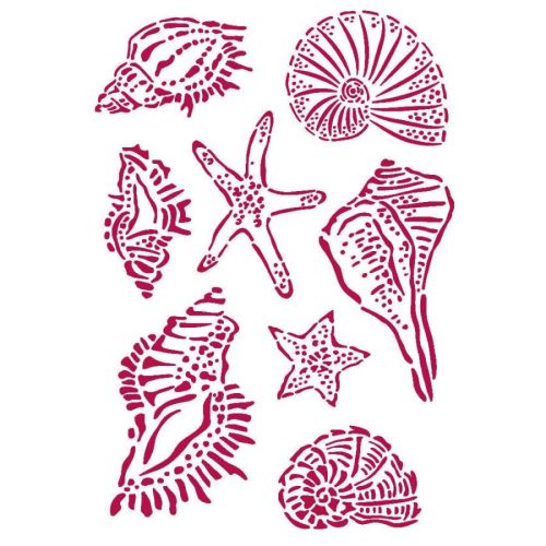 Stencil G méret 21 x 29,7  cm - Romantika kagylók