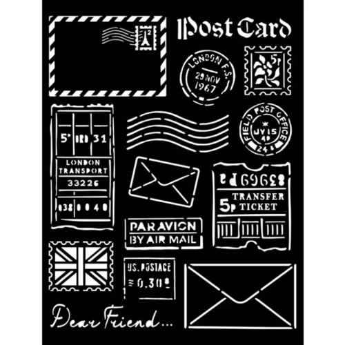 Stamperia vastag stencil 20x25cm - KSTD110 Our way - képeslap