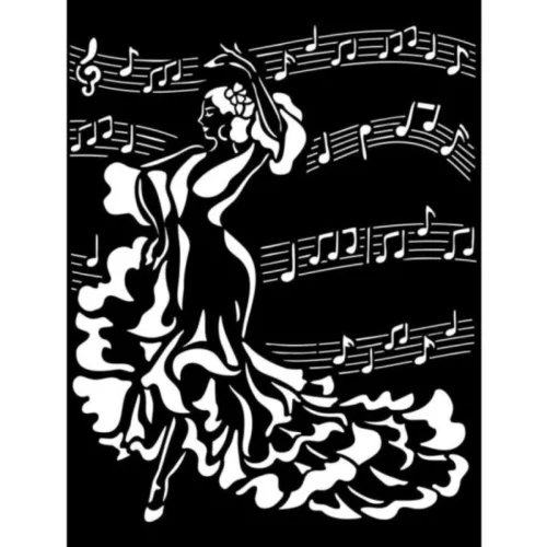 Stamperia vastag stencil 20x25cm - KSTD122 Desire táncos