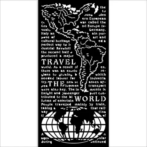 Stamperia vastag stencil 12x25cm - KSTDL68 Create Happiness The World
