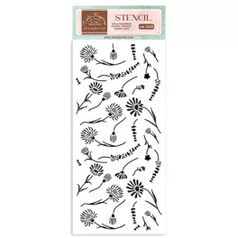   Stamperia vastag stencil 12x25cm - KSTDL78 Create Happiness Welcome Home flowers