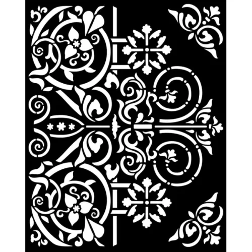 Stamperia vastag stencil 20x25cm - KSTD130 Magic Forest door ornaments