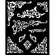 Stamperia vastag stencil 20x25cm - KSTD135 Vintage Library corners and embellishment