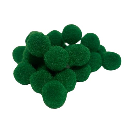 Zsenília pompon 1cm, 100db/csomag - sötétzöld