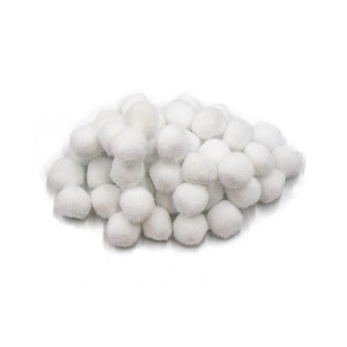 Zsenília pompon 1cm, 100db/csomag - fehér