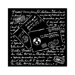   Stamperia  vastag stencil 18x18cm - KSTDQ83 Around the world letters