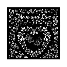   Stamperia vastag stencil 18x18cm - KSTDQ85 Sunflower Art Move and live heart