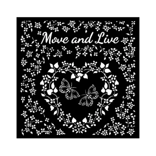 Stamperia vastag stencil 18x18cm - KSTDQ85 Sunflower Art Move and live heart