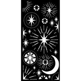   Stamperia vastag stencil 12x25cm - KSTDL86 Christmas stars and moon