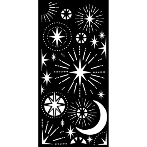Stamperia vastag stencil 12x25cm - KSTDL86 Christmas stars and moon