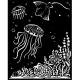 Stamperia vastag stencil 20x25cm - KSTD140 Songs of the Sea jellyfish