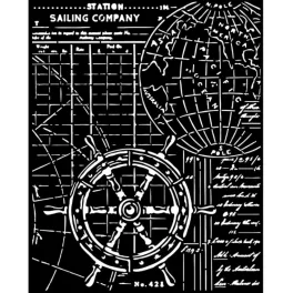   Stamperia vastag stencil 20x25cm - KSTD142 Songs of the Sea rudder