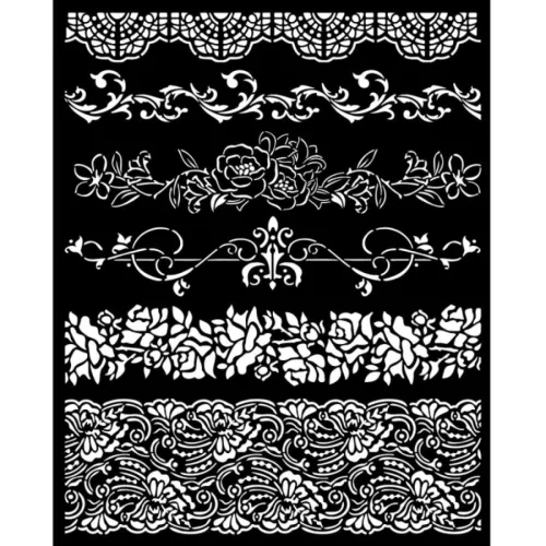 Stamperia vastag stencil 20x25cm - KSTD153 Romance Forever borders
