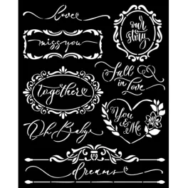   Stamperia vastag stencil 20x25cm - KSTD154 Romance Forever plates