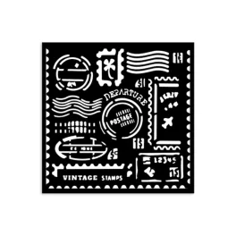   Stamperia vastag stencil 12x12cm - KSTDS01 Art of Travelling stamps