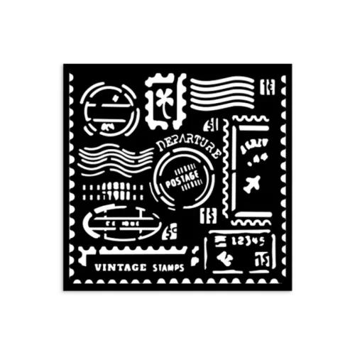 Stamperia vastag stencil 12x12cm - KSTDS01 Art of Travelling stamps