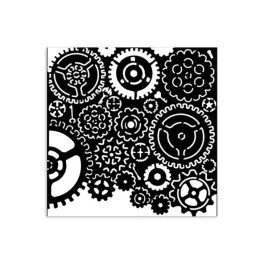 Stamperia vastag stencil 12x12cm - KSTDS27 Gears pattern