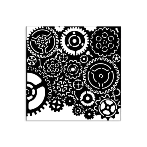 Stamperia vastag stencil 12x12cm - KSTDS27 Gears pattern