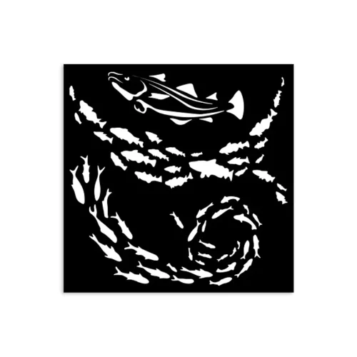 Stamperia vastag stencil 12x12cm - KSTDS40 Silent Sea fish