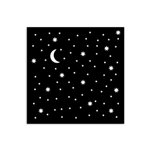 Stamperia vastag stencil 12x12cm - KSTDS57 Alice in Christmas stars and moon