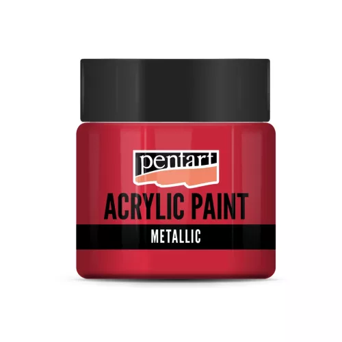 Pentart metál akrilfesték 50ml piros