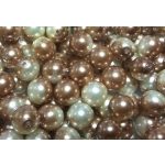 Préselt golyó 8mm, fehérarany / fehér, 22 db