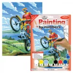 Kifestő készlet akrilfestékkel, ecsettel, gyerekeknek 8 éves kortól - 20x25 cm - Motocross