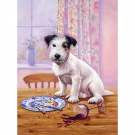   Kifestő készlet akrilfestékkel, ecsettel, gyerekeknek 8 éves kortól - 20x25 cm - Éhes kutya