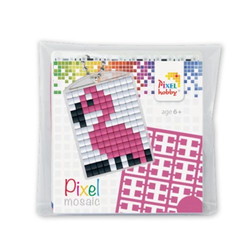 Pixel kulcstartó szett (Pixel kulcstartó alaplap + 3 szín) flamingó