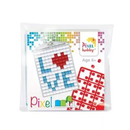   Pixel kulcstartó szett (Pixel kulcstartó alaplap + 3 szín) Love