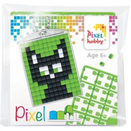   Pixel kulcstartó szett (Pixel kulcstartó alaplap + 3 szín) fekete macska