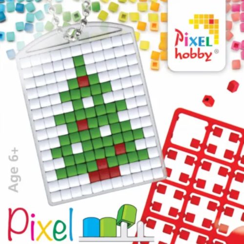 Pixel kulcstartó szett (Pixel kulcstartó alaplap + 3 szín) karácsonyfa