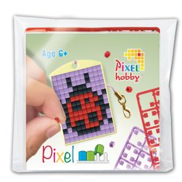   Pixel kulcstartó szett (színes Pixel kulcstartó alaplap + 3 szín) katicabogár
