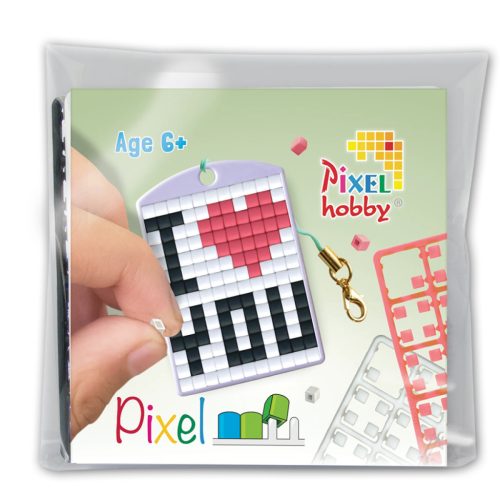 Pixel kulcstartó szett (színes Pixel kulcstartó alaplap + 3 szín) új I Love You