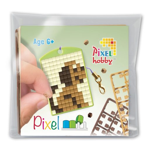 Pixel kulcstartó szett (színes Pixel kulcstartó alaplap + 3 szín) Kutyus