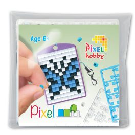   Pixel kulcstartó szett (Pixel kulcstartó alaplap + 3 szín) kék pillangó